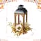Glitzhome® 20" Fall Neutral Sunflower, Pumpkin and Leaf Wood Lantern Centerpiece